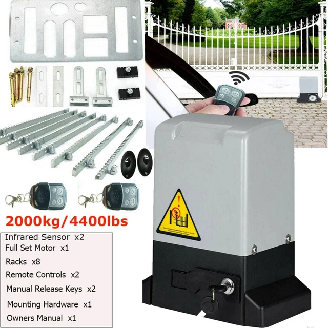 thumbnail image 2 of 4400LB Electric Automatic Sliding Gate Opener Kit – With Remote Controls, Safety Sensor & Rail Assembly 2 of 5