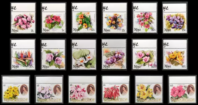 Niue SG 381/410 - 1981 Flowers 1st Series Set of 18 Stamps XF MUH - A