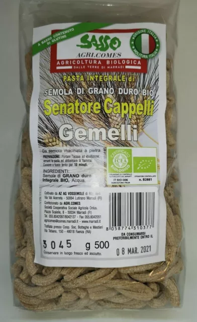 Pasta integrale di Semola di Grano Duro BIO Senatore Cappelli - BIO certificato