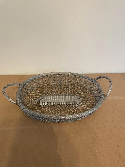 Panière à Pain Ancienne En Métal Ajouré - Effet Dentelle - Déco Vintage Cuisine