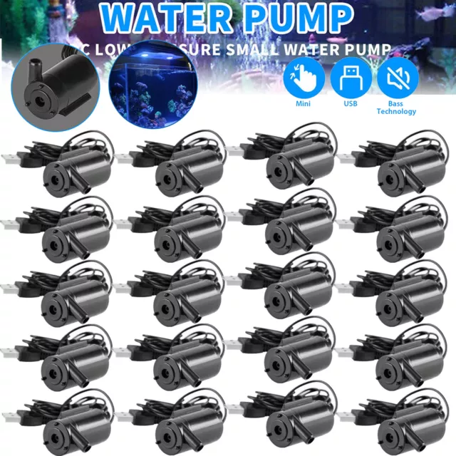Mini Water Pump Small Mute Submersible 3.3FT USB Cable Garden Home Fountain Lot