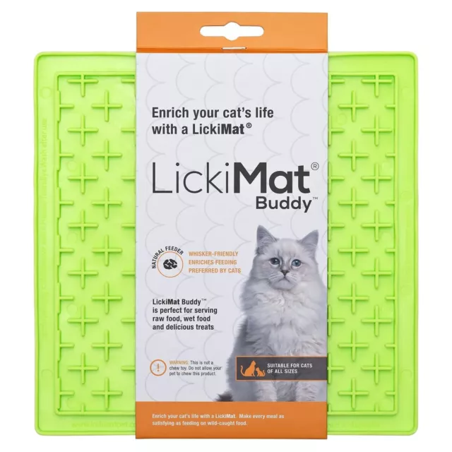 LickiMat Buddy Chat Vert , Anti-schling-matte pour Chats, Neuf