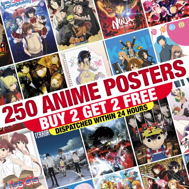 Top Classic Greatest 250 Anime Films Manga Posters Art Print Wall Room Decor 5x7