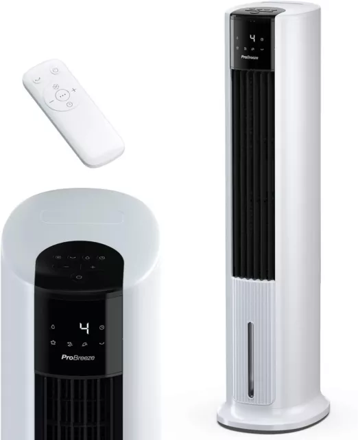 Pro Breeze 7L Evaporative Air Cooler 42" Portable Tower Fan 3 Fan Speeds -Remote