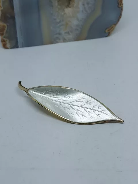Vintage David Anderson Norway Sterling Silver Leaf Pin Brooch