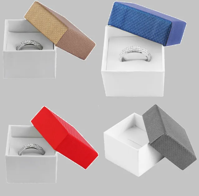 Ringbox Geschenkbox Schmuckschachtel Ringkarton Karton Ring Ringe in 4 Farben