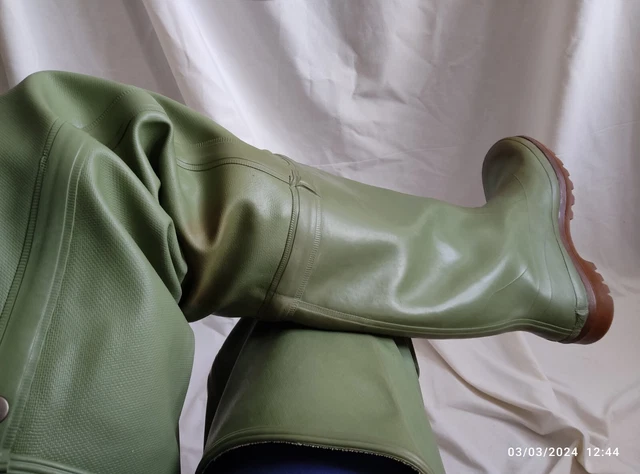 Bottes De Pêche Et Chasse Vintage ESISA 43 – Caoutchouc Naturel Vert