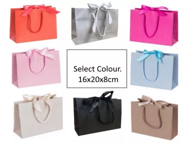 45 Luxury Boutique Ribbon Tie Gift Bag Rope Handles Baby Wedding Hen Party Bags