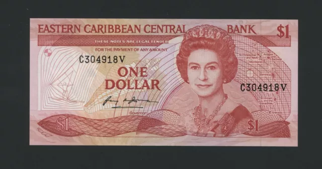 EAST CARIBBEAN STATES  1  DOLLAR ( 1985-88 )  ST. VINCENT  PICK # 17v  UNC.