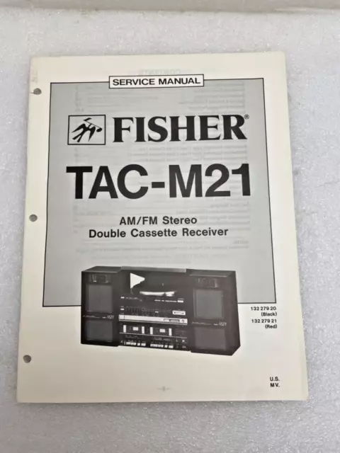 Vintage Original Fisher TAC-M21 AmFm Stereo Cass Receiver Service Manual Repair