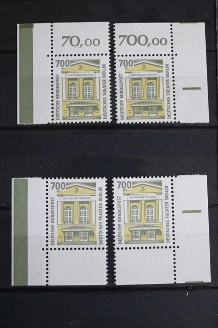 K-7-2, Bund BRD DS SWK 1993 MiNr. 1691 - 700 PF - alle 4 Ecken E1-E4 postfrisch