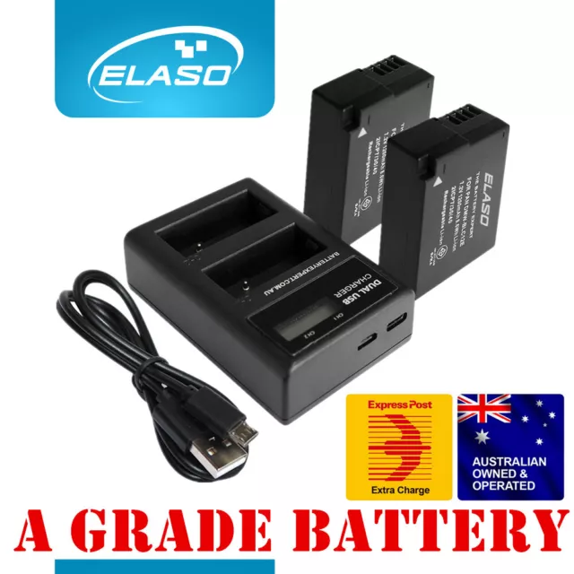 Battery Dual USB Charger for Panasonic DMW-BLC12 DMW-BLC12E DMW-BLC12PP Camera