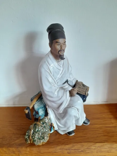 Vintage Large Shiwan Chinese Mudman Figurine  (Rare) " The Doctor "vgc H9" X W7"
