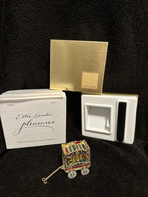 Vintage Estee Lauder 2002 Pleasures Circus Lion Perfume Compact