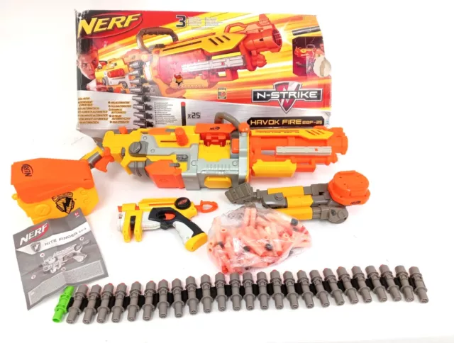 Nerf N-Strike Havok Fire EBF-25 Motorised Machine Blaster Bullets & Small Blaste