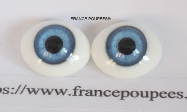Yeux verre bleu 16mm ovales poupée ancienne/moderne/BJD-Oval Doll Glass Eyes