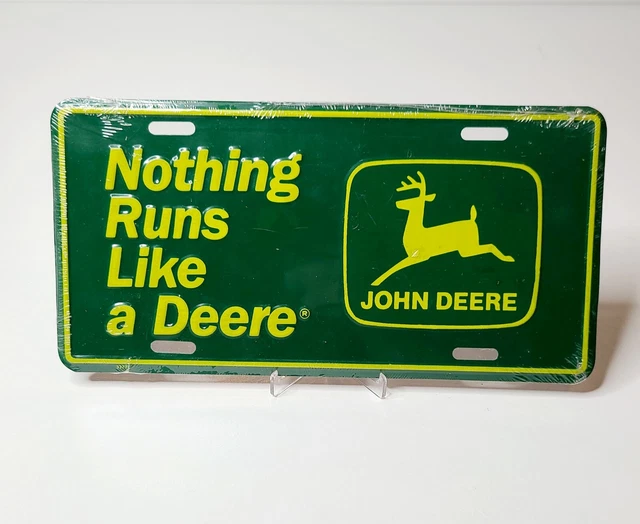 John Deere License Plate Metal Nothing Runs Like A Deere New In package Tractor