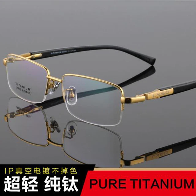 Titanium Reading Glasses +1.00 to +6.00 Resin Lens Balck Metal Half Frame Reader
