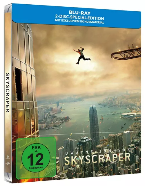 SKYSCRAPER (Dwayne Johnson) 2 Blu-ray Discs, Steelbook NEU+OVP