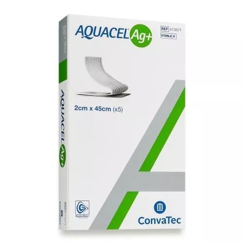 AQUACEL AG+ EXTRA garze di medicazione 2 x 45 cm ConvaTec