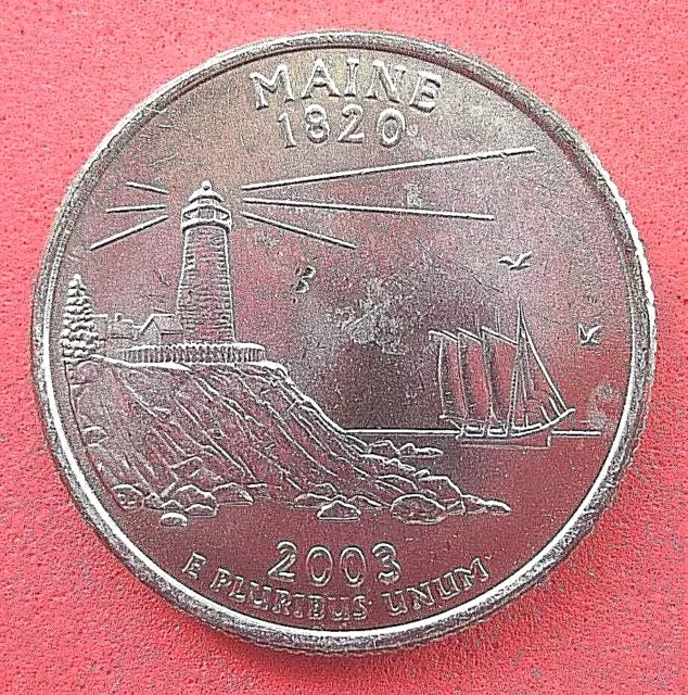 Maine      2003-P       Lightly Circulated State Quarter Coin