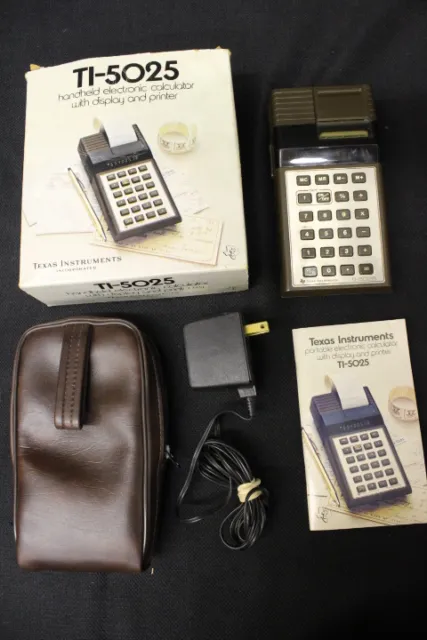 Vintage TEXAS INSTRUMENTS TI-5025 Portable Electronic Calculator w/LED & Printer