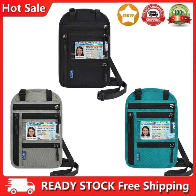 Portapassaporto da viaggio ID RFID organizzatore carte di credito borsa collo