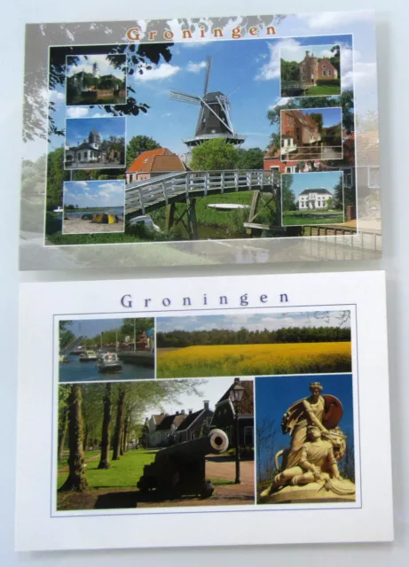 2 x GRONINGEN Postkarten Lot HOLLAND Niederlande Postcards Ansichtskarten color
