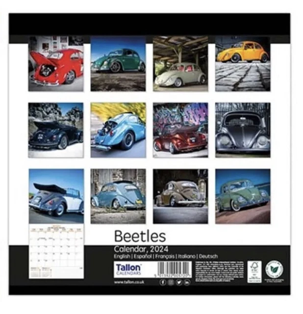 2024 VW BEETLES Square Wall Calendars Volkswagen Calender Calendar