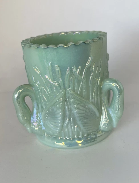 Summit Glass / Westmoreland Green 3 Swan Toothpick Holder