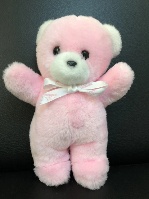 Peluche Doudou Ours Nounours Rose Grelot Vintage