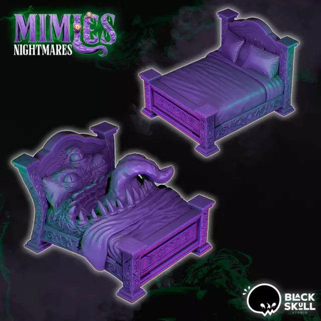 Mimik Bett Set Miniatur Nightmare Bed Figur für RPG wie D&D 5e Pathfinder DSA