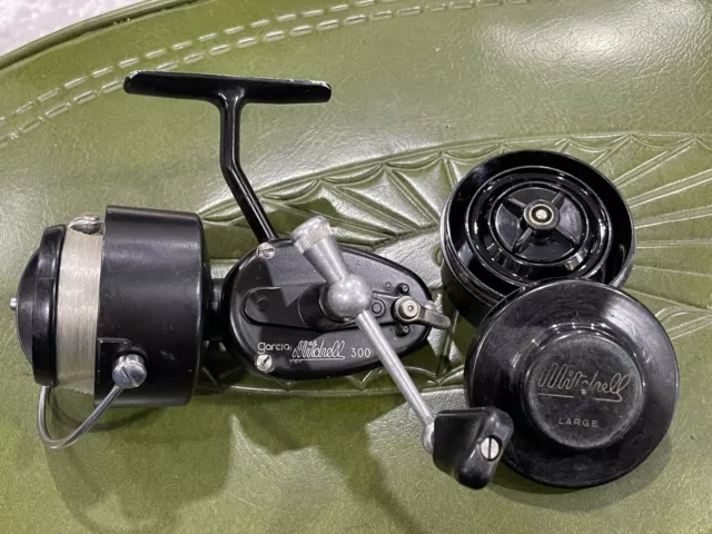 VINTAGE GARCIA MITCHELL 300 Spinning Fishing Reel Extra Spool Made
