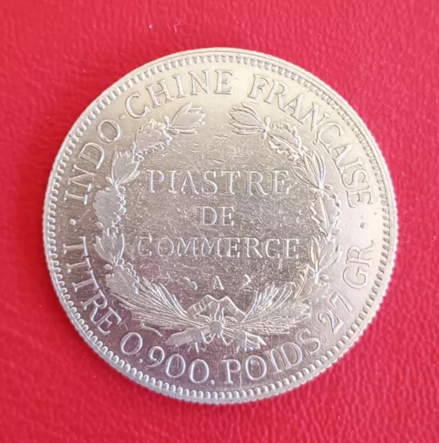 Francia Indo-China Piastre De Comercio 1926 mbc Plata / Km # 5S #14 2