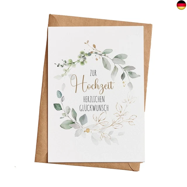 WBdesignz Eucalyptus Hochzeit Karte mit Umschlag - Hand in Hand ein WBdesignz Eucalyptus Hochzeit Karte mit Umschlag - Hand in Hand ein