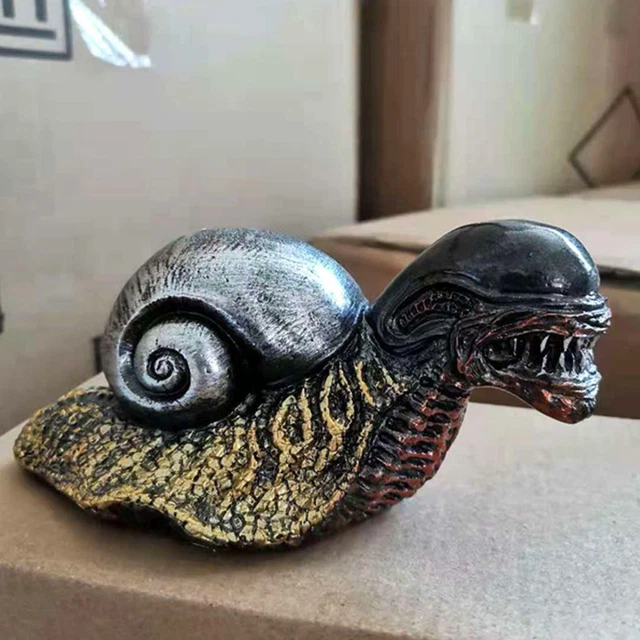 Harz Garten Statue Alien Schnecke Figur lustig Tierskulptur Terrasse Rasen Kunst