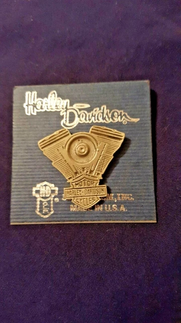 Broche Fantaisie Moto Harley Davidson - Strass Et émail à Froid, Dorée, Neuf Dans Pochon