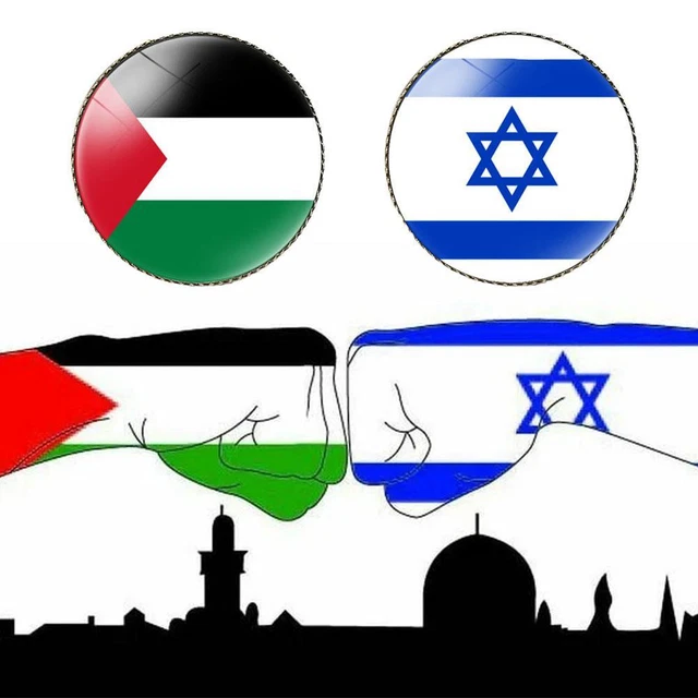 NEW PALESTINE BADGE BUTTON PIN PALESTINIAN FLAG Peace Symbol £2.13