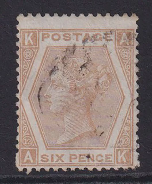 GB. QV. 1872. SG 123, 6d pale buff, plate 12. Fine used. Cat £350.