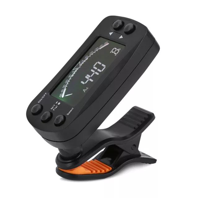 2 In 1 Portable Clip On LCD Digital Tuner & Metronome For Guitar Bass Violin Sag