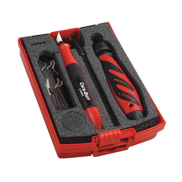 SHAVIV 154-00040 Deburring Tool Set,Aluminum, Steel, TiN