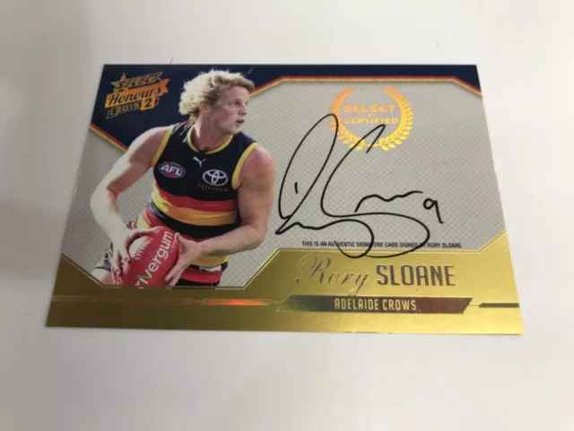 2015 Select Afl Honours S2 Certified Signature Card Scs1 Rory Sloane-Adelaide