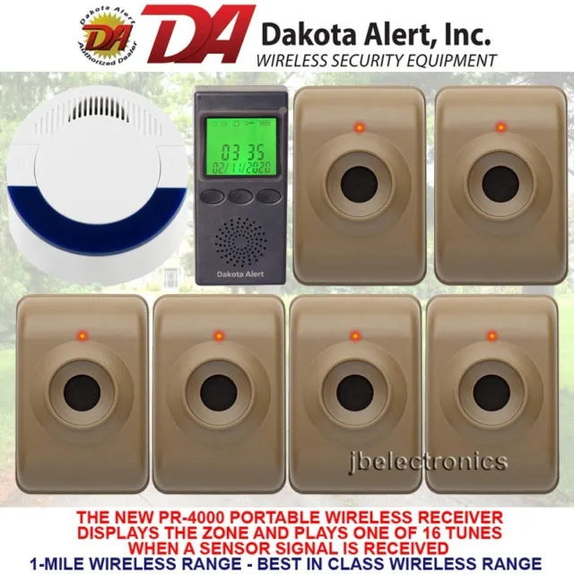 Dakota Alert Dcma-4000+Mtpr-4000 Wireless Motion Detector Alarm - 6 Sensors