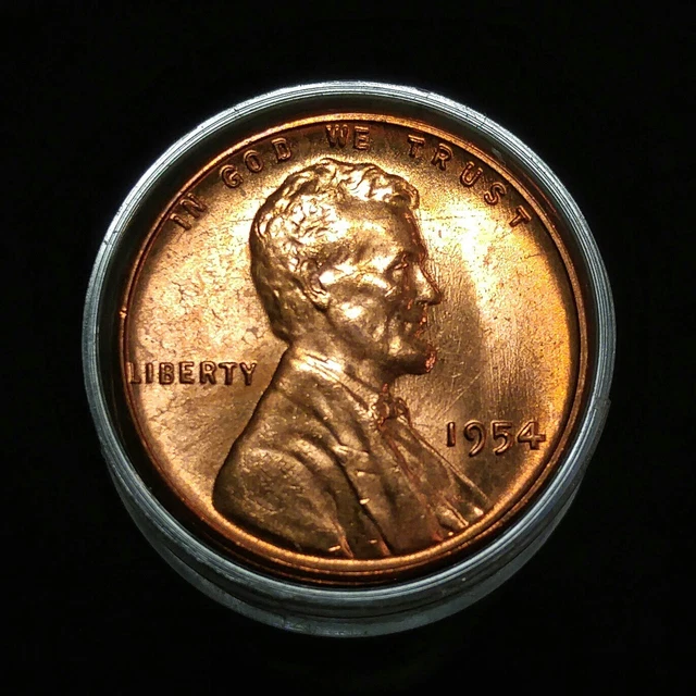 1954 Lincoln Wheat Cent Original Gem BU Roll (50 Coins)