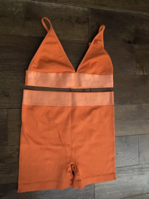 PRIMARK LOVE TO Lounge Shorts & Bra Set Size M 12/14 Orange Ribbed £2.50 -  PicClick UK