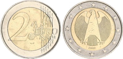 Pièce De 2 Euro 2002 Aigle Frapper F Très Rare