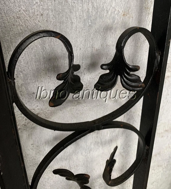 STUNNING NEW ORLEANS 1940s HAND WROUGHT IRON DECORATIVE GATE WITH SIDES. 8ft 5