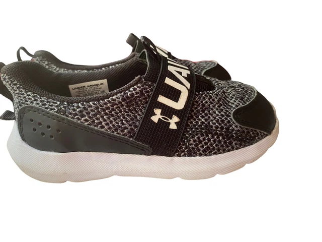 Under Armour Kids Toddler Shoes Surge 3 Slip-On Print Size 8k Black White