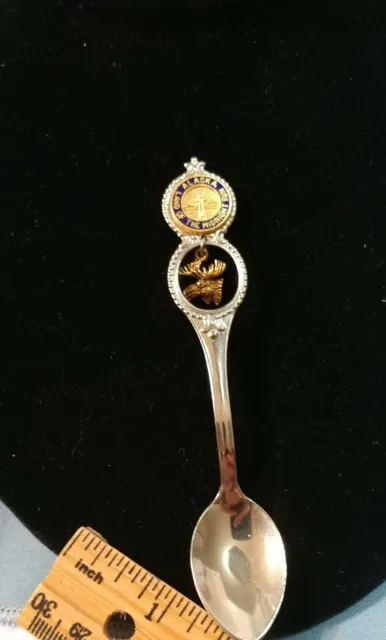 Land Of The Midnight Sun "ALASKA" Souvenir Spoon with Moose Head Silver