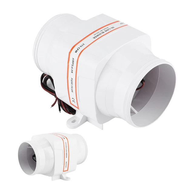 NEW Car 4in 270CFM Bilge Air Blower In‑Line Marine DC Electric Fan Boat